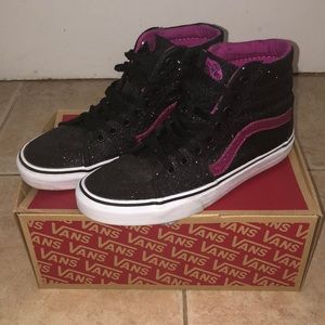 VANS Sk8 Hi glitter black & pink